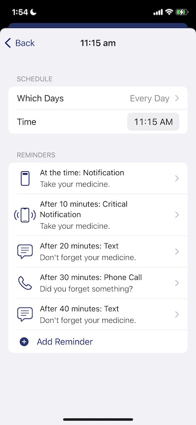 Screenshot of NudgeHero App